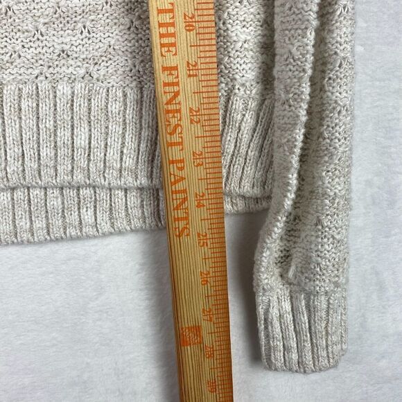 Hollister Sweater Womens Small Beige Cold Shoulder Scoop Neck Knit Casual - Picture 5 of 8